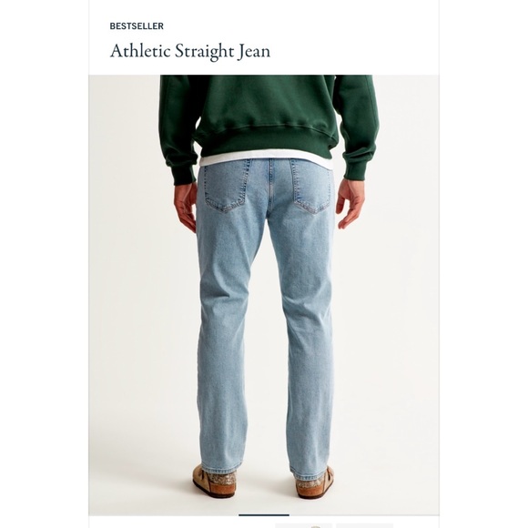 Abercrombie & Fitch Jeans Athletic Straight Signature Stretch Denim Mens 34 X 32 - Picture 5 of 5